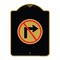 Signmission Designer Series No Right Turn Graphic Only, Black & Gold Aluminum Sign, 18" x 24", BG-1824-23592 A-DES-BG-1824-23592 - alternate 1